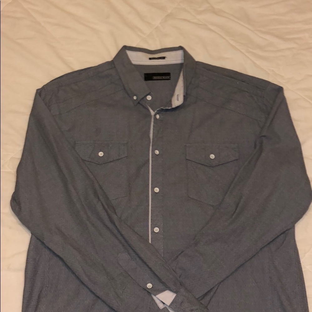 Grey Casual Button Down
